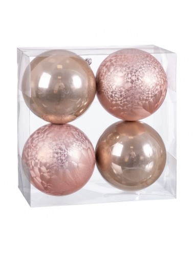 Christmas Baubles Beige Plastic 10 x...