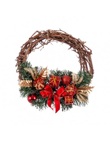 Advent wreathe Rattan Red Multicolour...