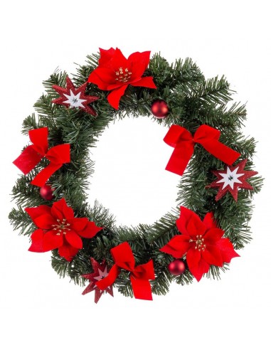 Advent wreathe Red Green Plastic 40 cm