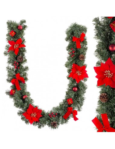 Christmas garland Red Green Plastic...