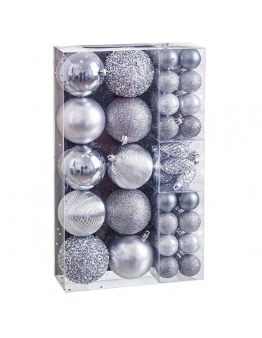 Kerstballen Zilverkleurig (50 Stuks)