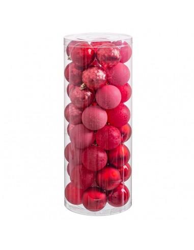 Boules de Noël Rouge Plastique 6 x 6...