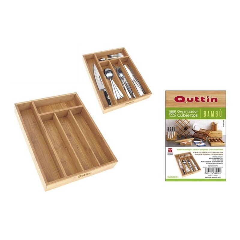 Cutlery Organiser Quttin Bambou (34 X...