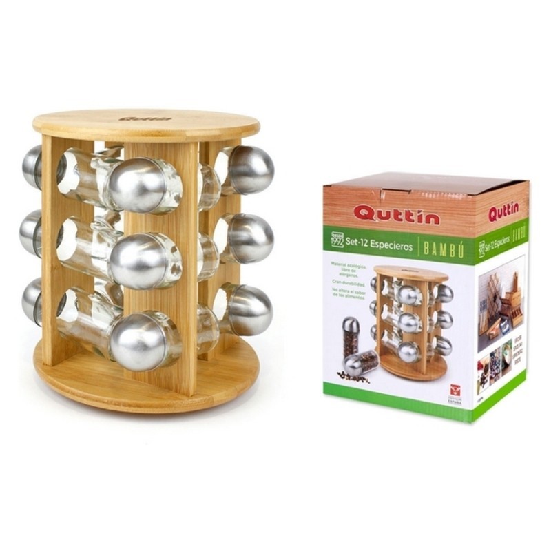 Bamboo Spice Rack Quttin (12 pcs) (19...