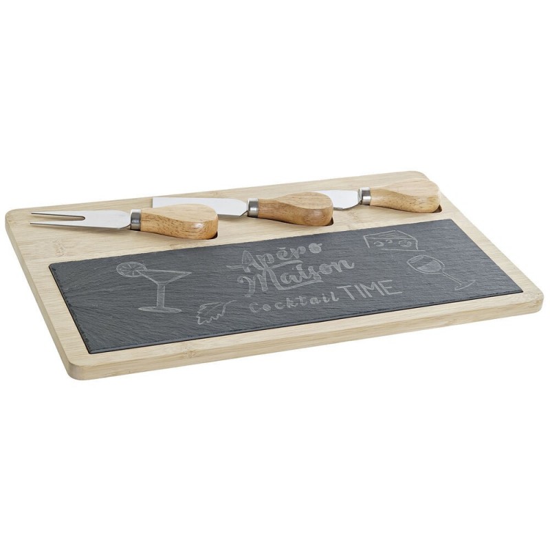 Snijplank DKD Home Decor Zwart Bamboe...