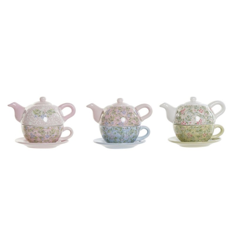 Teapot DKD Home Decor Blue Pink Green...