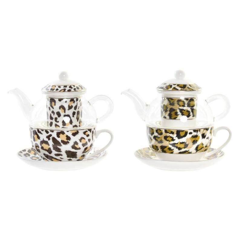 Teapot DKD Home Decor Leopard Crystal...