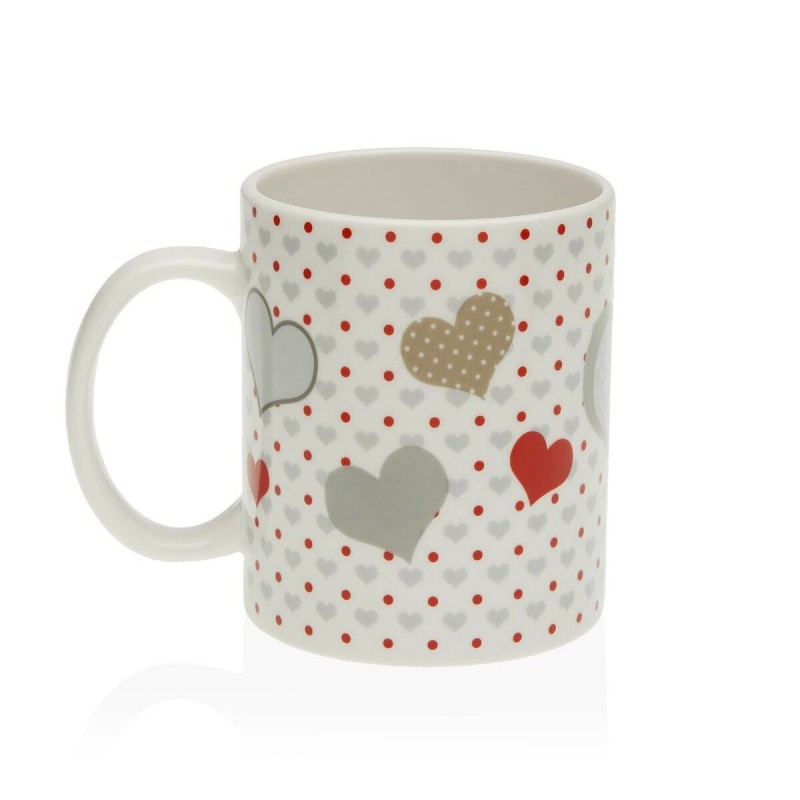 Taza Mug Versa Corazones Gres