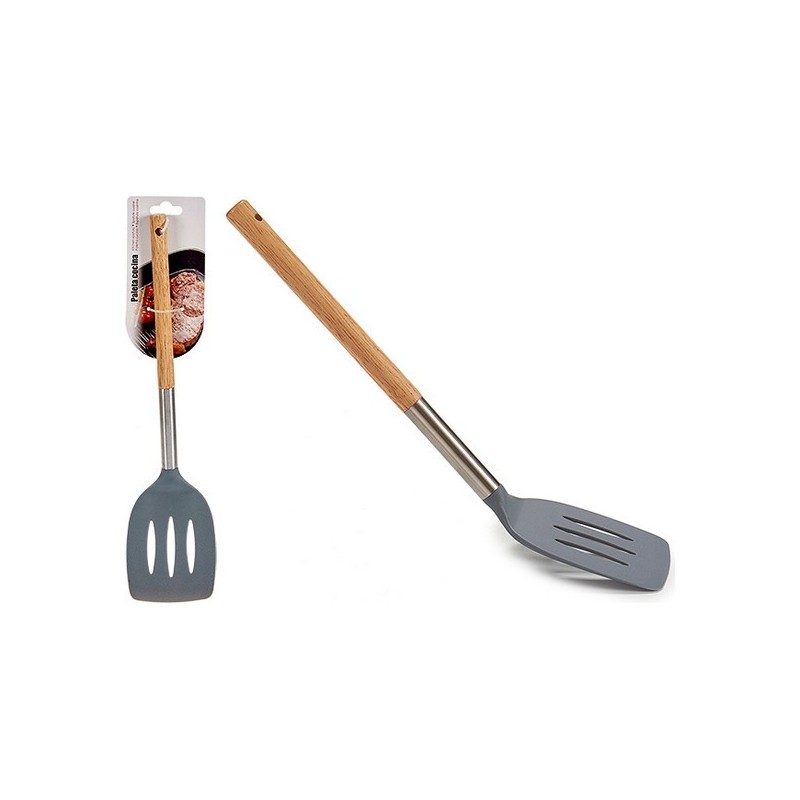 Kitchen Spatula Brown Grey Wood Steel...