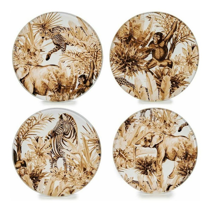 Dessous de verres Verre animaux (4...