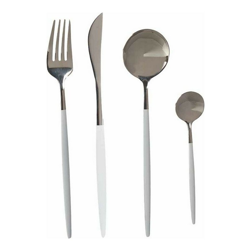 Cutlery Set Silver White Stainless...