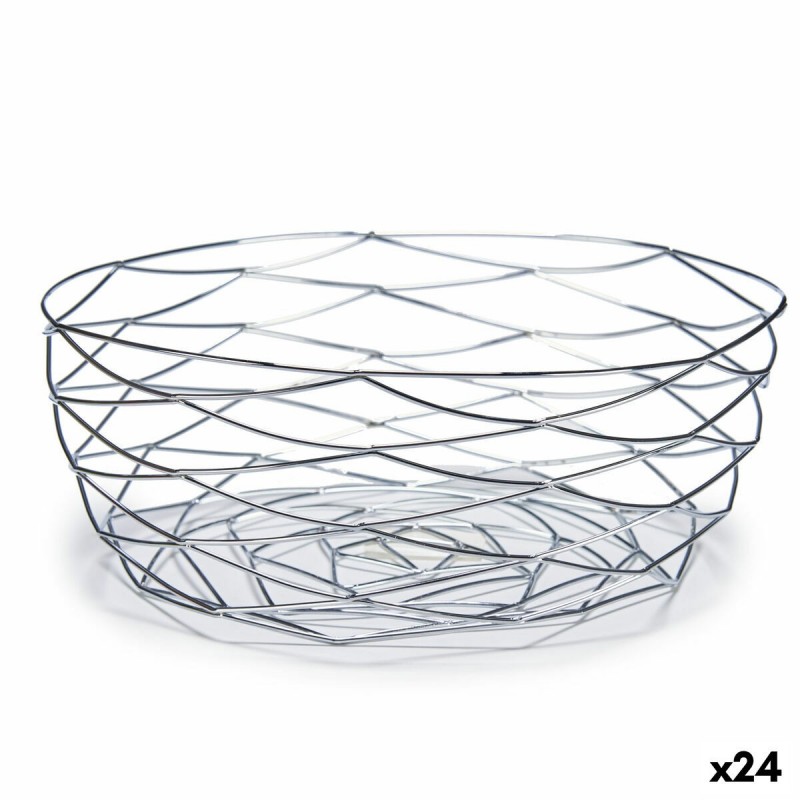 Fruit Bowl Silver Metal (27 x 11 x 27...