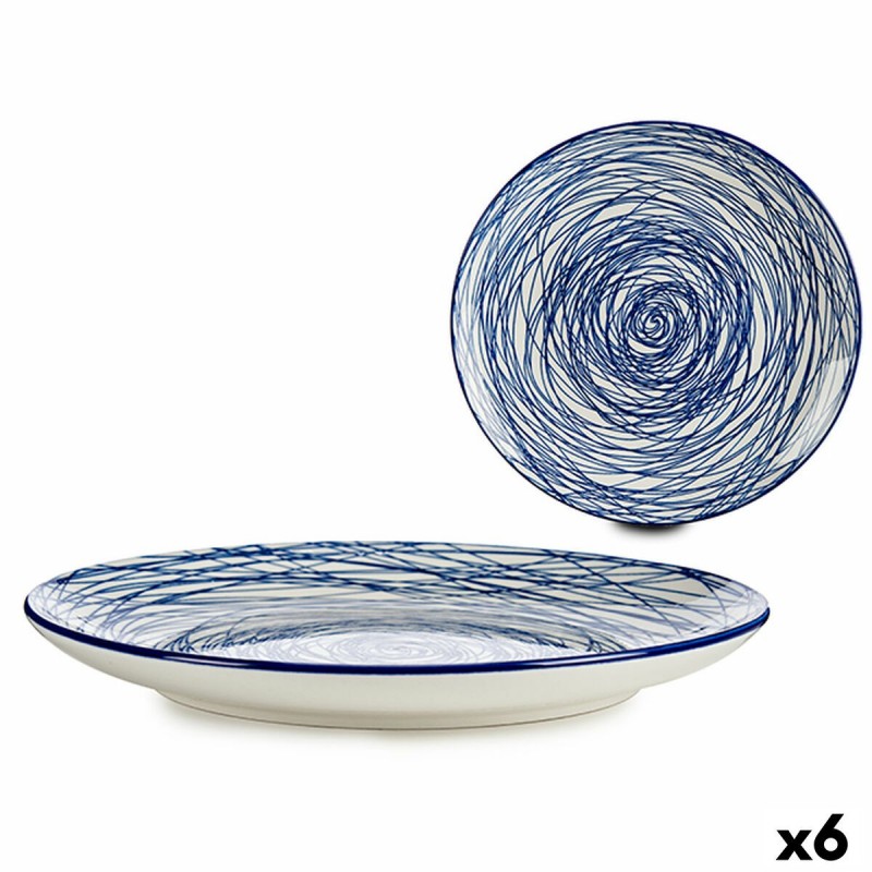 Assiette plate Rayures Porcelaine...