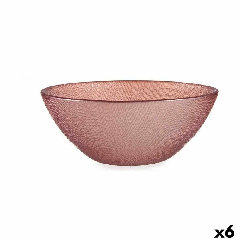 Kom Ø 15 cm Roze Glas (6 Stuks)