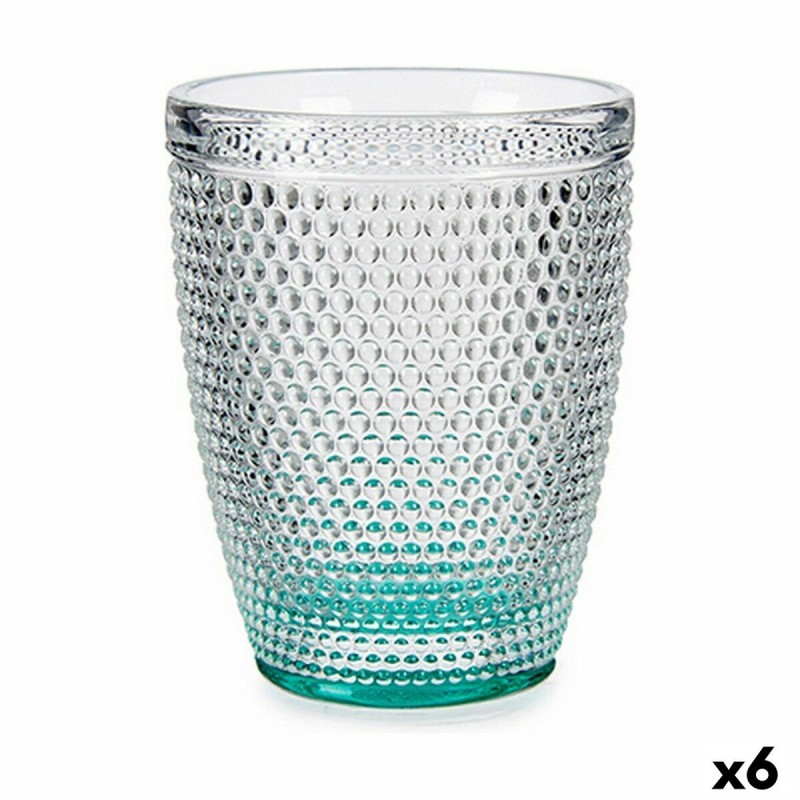 Glas Punten Turkoois Glas (300 ml) (6...