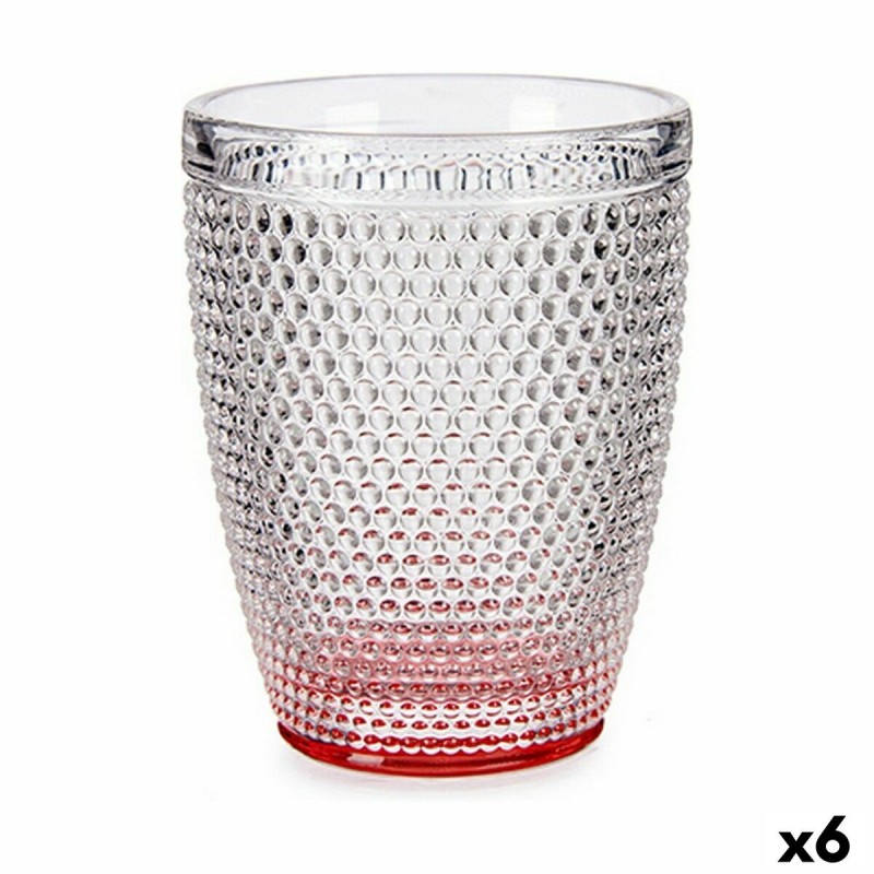 Vaso Puntos Rosa Vidrio (300 ml) (6...