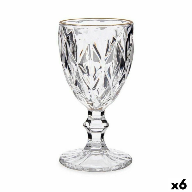 Wineglass Golden Transparent Glass 6...