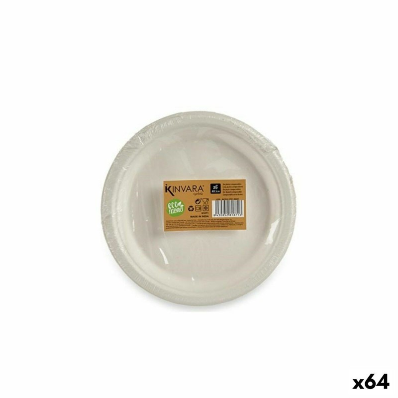 Set de Platos Compostable Blanco 64...