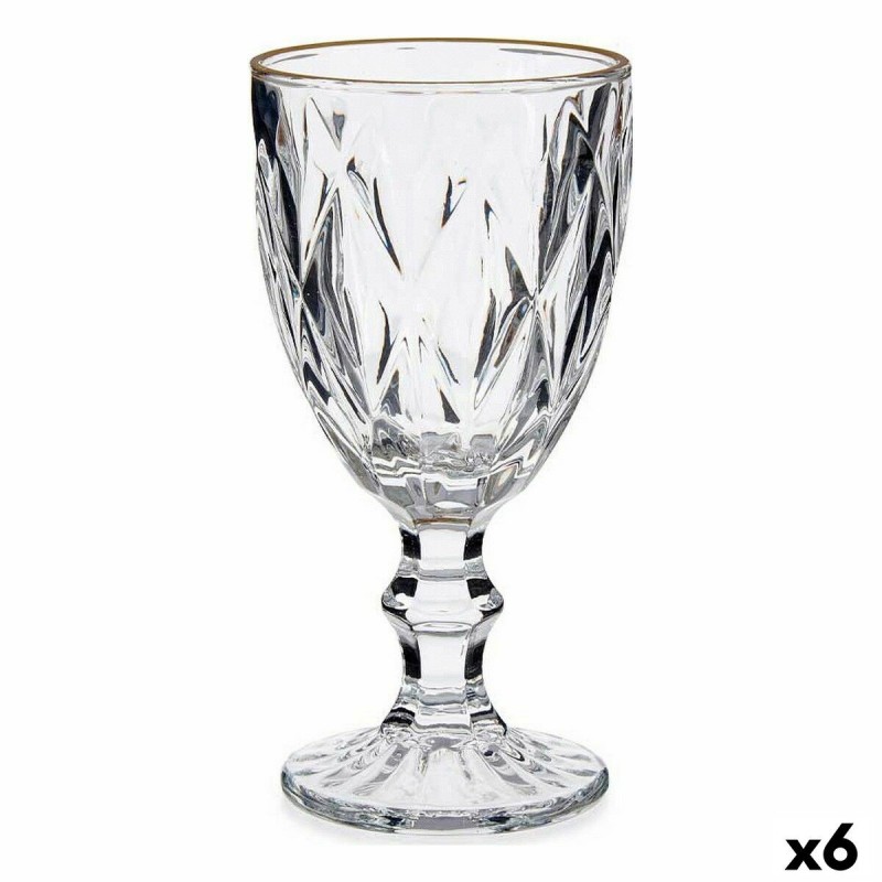 Wine glass Golden Transparent Glass 6...