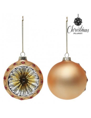 Boules de Noël 8 cm (2 uds) Verre Doré