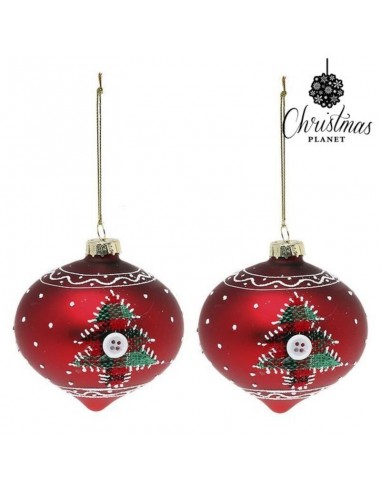 Boules de Noël 8 cm (2 uds) Verre Rouge