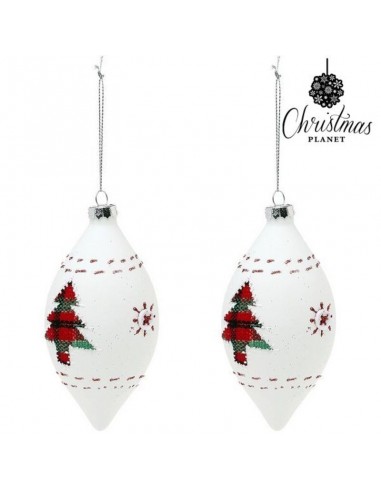 Christmas Baubles (2 uds) Crystal White