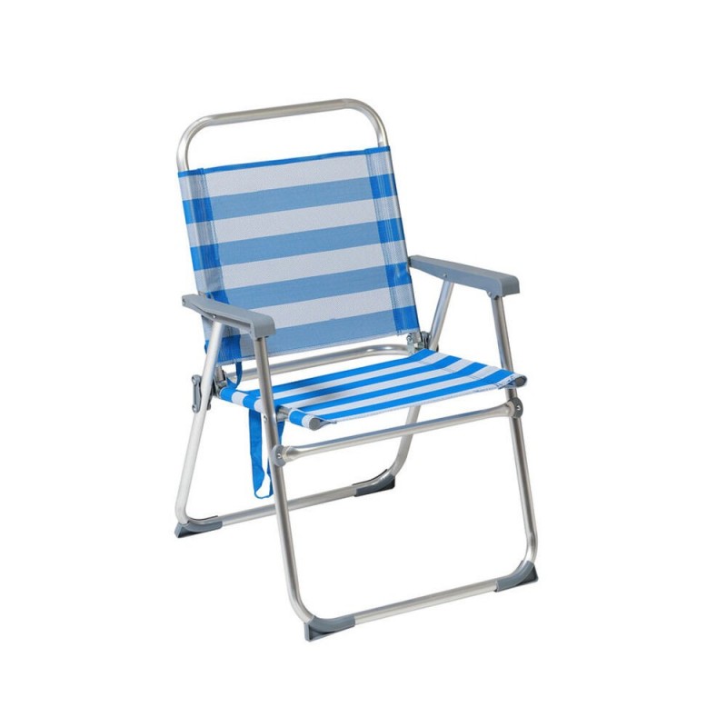 Beach Chair Stripes Blue Aluminium 22...