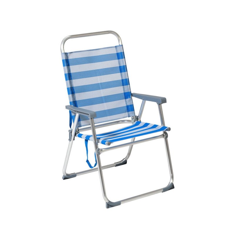 Beach Chair Stripes Blue Aluminium 22...