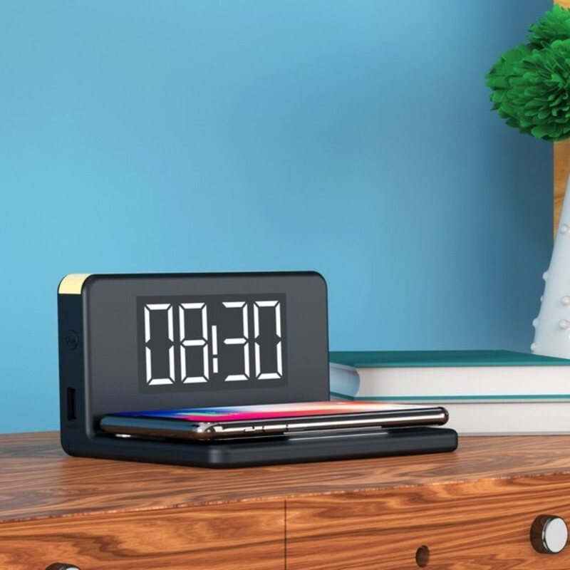 Alarm Clock with Wireless Charger...