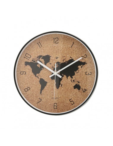 Wall Clock Quid World Map Plastic (30...