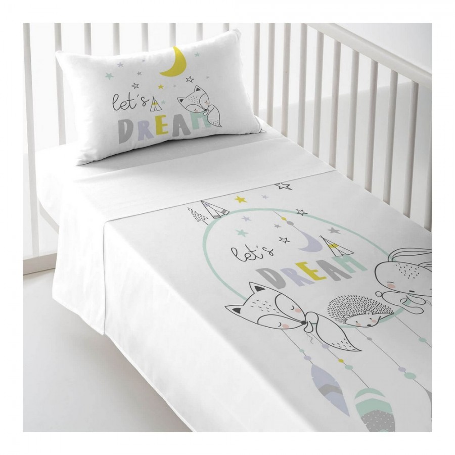 Cot Flat Sheet Cool Kids Let'S Dream...