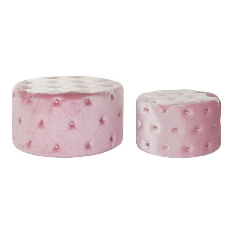 Footrest DKD Home Decor Pink Velvet...