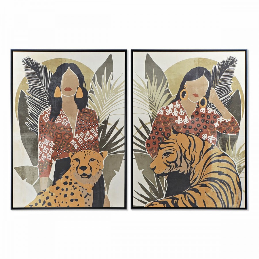 Cuadro DKD Home Decor Mujer Tigre...