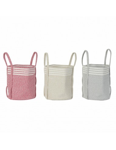 Basket DKD Home Decor Cotton Boho (3...