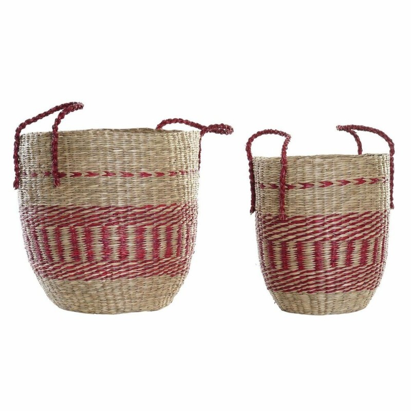 Basket set DKD Home Decor Natural Red...