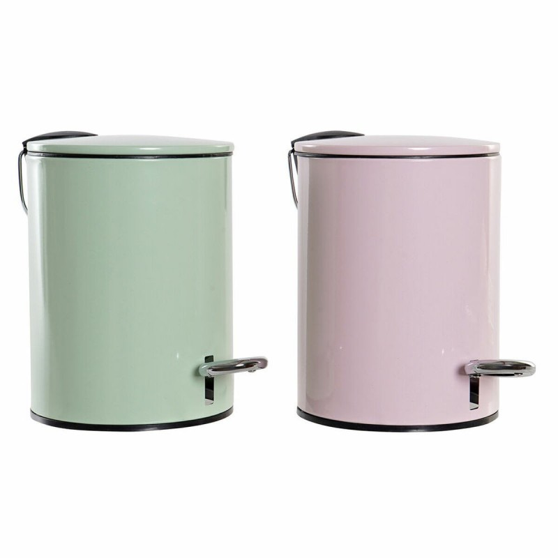 Rubbish bin DKD Home Decor Green Pink...