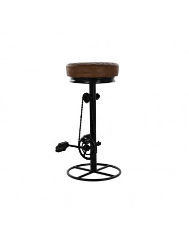 Stool DKD Home Decor Black Leather...