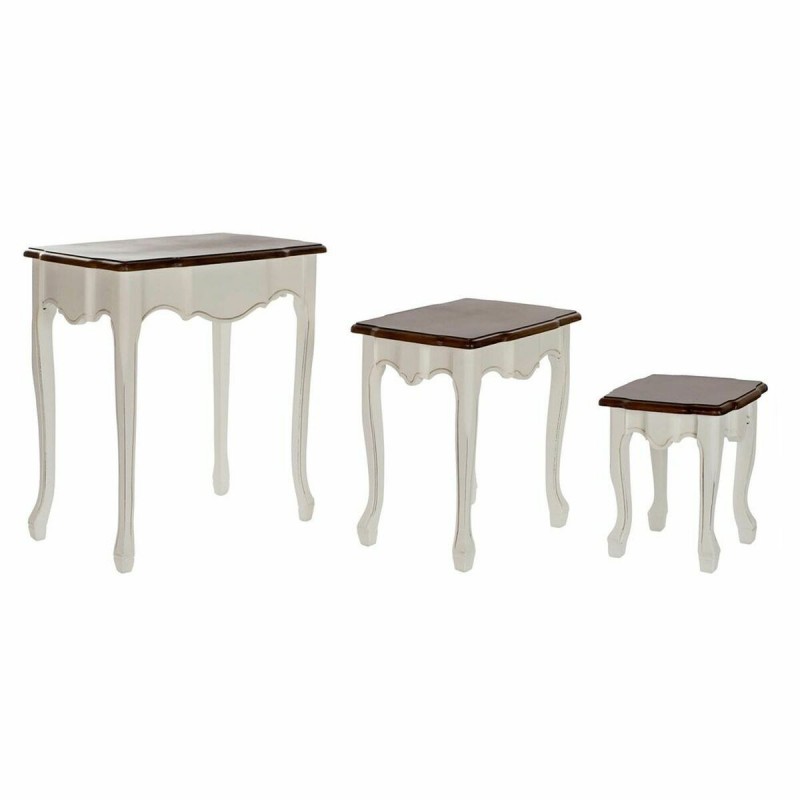 Jeu de 3 tables DKD Home Decor Blanc...