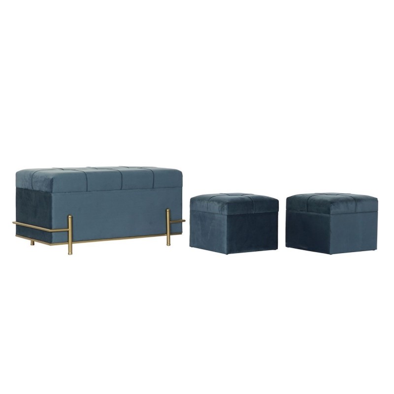 Banqueta DKD Home Decor Espuma Azul...