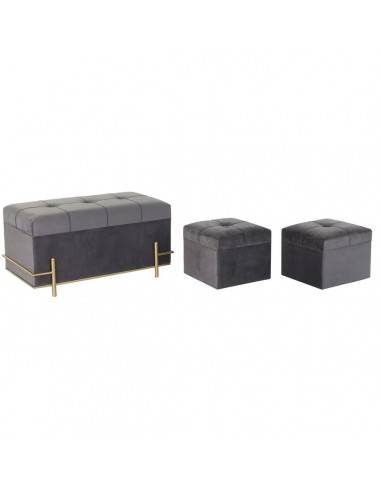 Bench DKD Home Decor Foam Grey Golden...