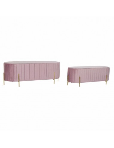 Bench DKD Home Decor   Pink Golden...