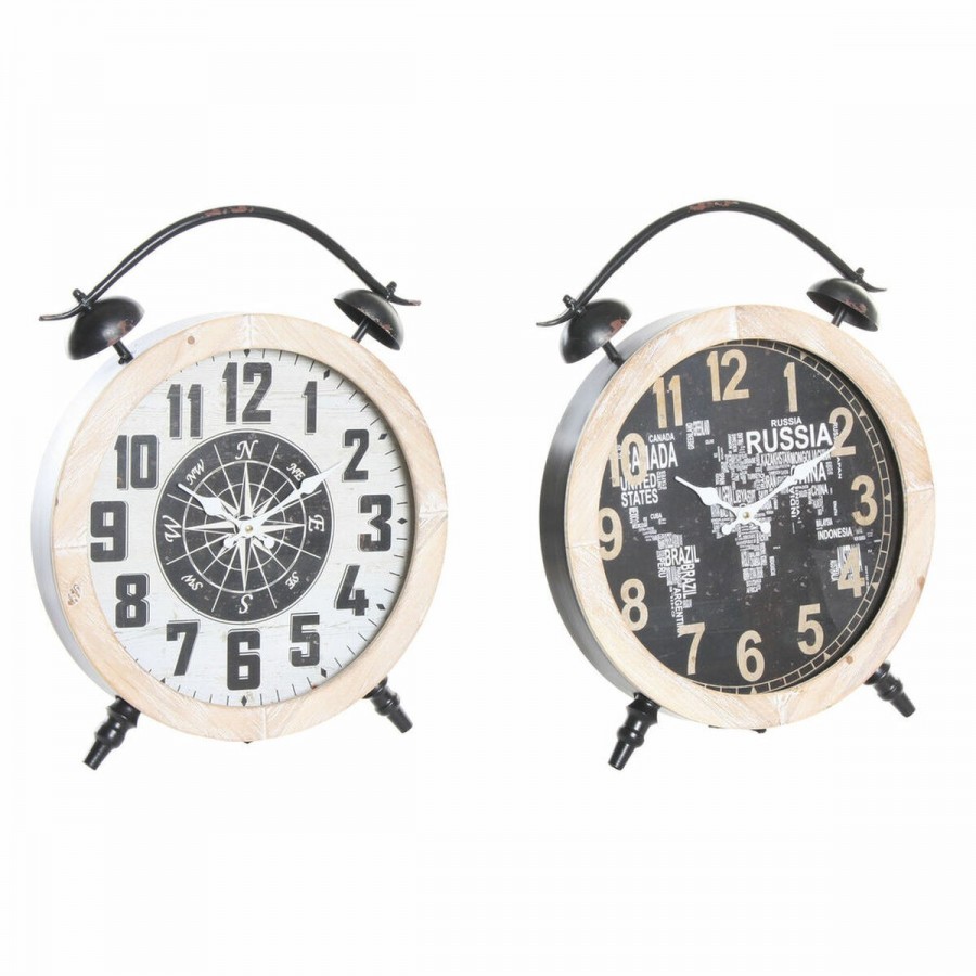 Bordsklocka DKD Home Decor Zwart...