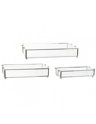 Set van trays DKD Home Decor Kristal...