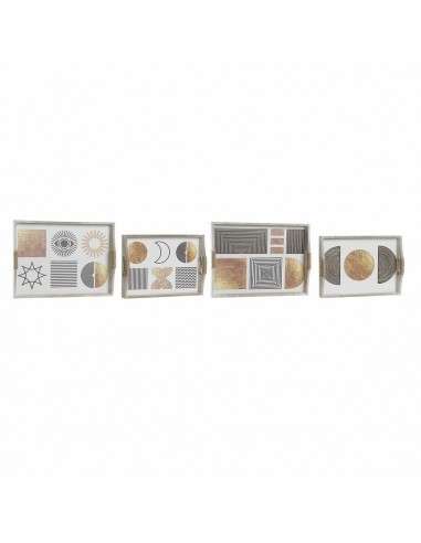 Set van trays DKD Home Decor Zwart...