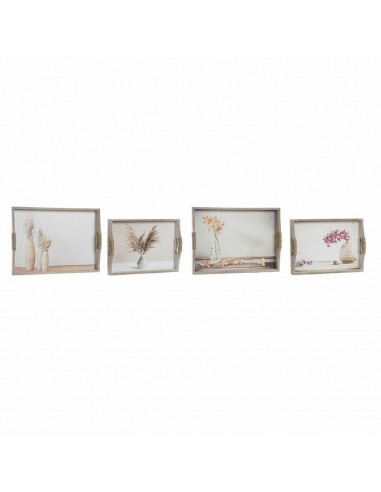 Set van trays DKD Home Decor Vaas...