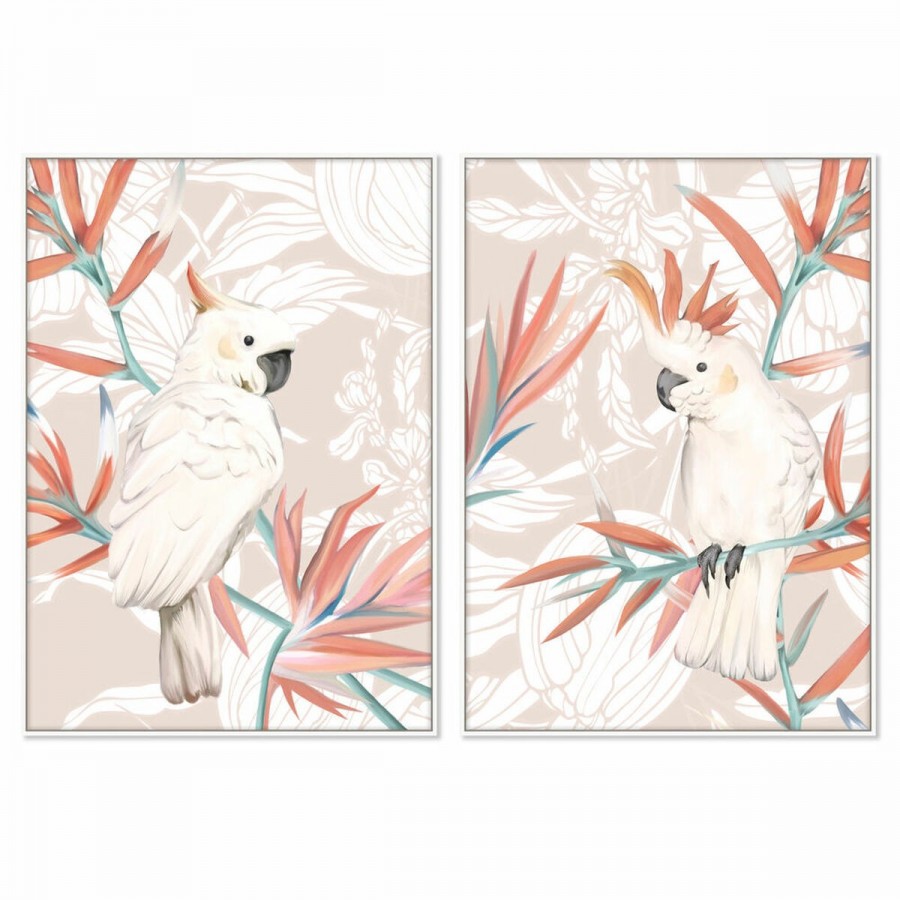 Cadre DKD Home Decor Oiseau Perroquet...