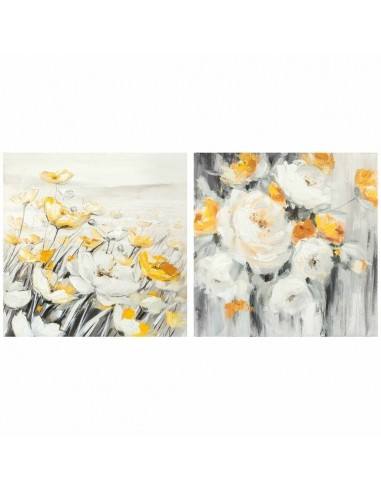 Schilderij DKD Home Decor Blommor (90...