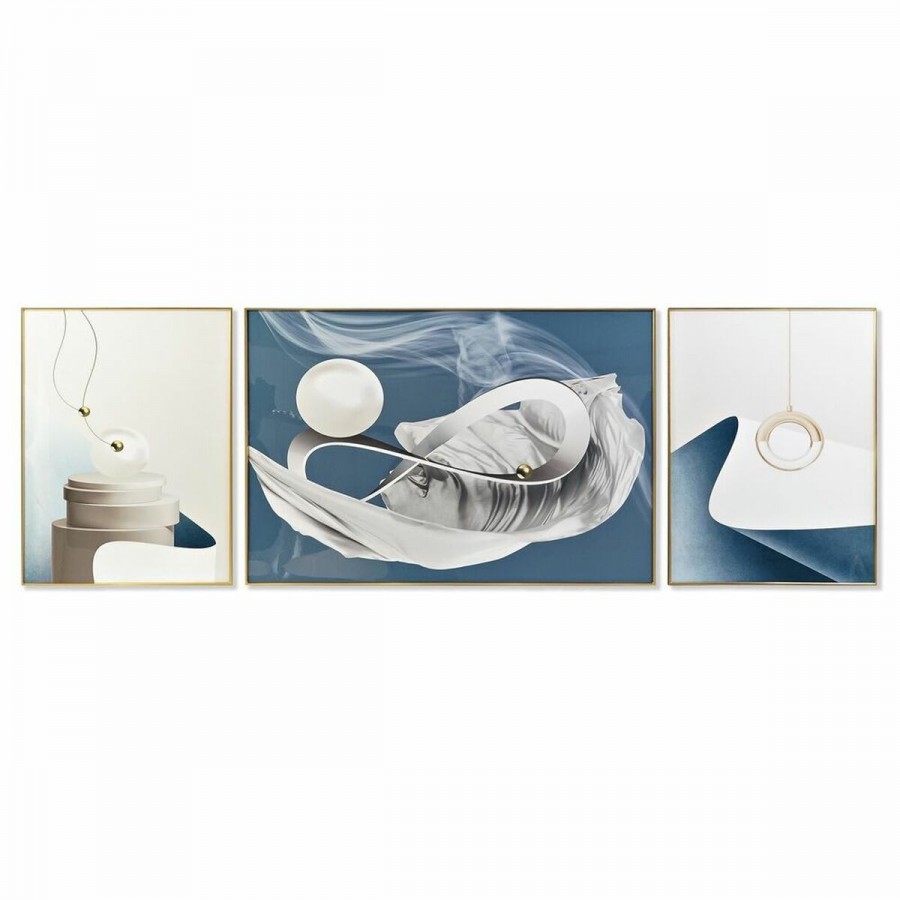 Set van 3 Schilderijen DKD Home Decor...