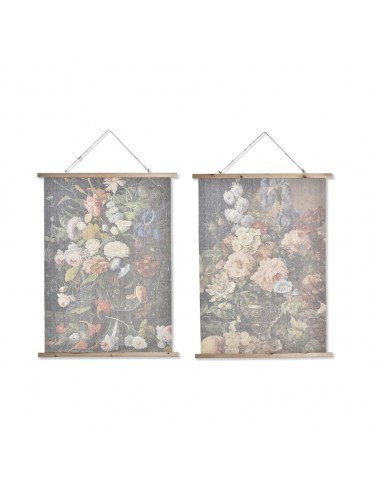 Cadre DKD Home Decor Fleurs (2 Unités)