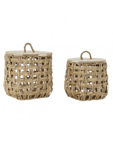 Basket set DKD Home Decor Wood Rushes...